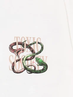Cropp Koszulki*Biała koszulka z wężami biały