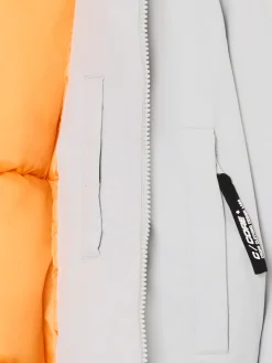 Cropp Kurtki Zimowe|Kurtki, Płaszcze*Biała kurtka puffer z kapturem jasnyszary