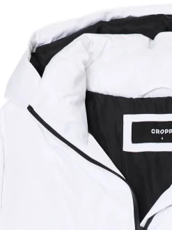 Cropp Kurtki, Płaszcze*Biała pikowana kurtka z kapturem biały