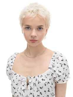 Cropp Sukienki, Kombinezony*Biała sukienka midi w kwiaty biały