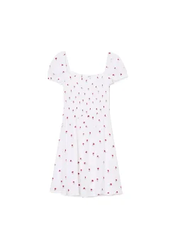 Cropp Sukienki, Kombinezony*Biała sukienka mini z bufiastymi rękawami biały