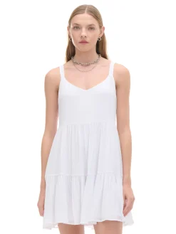 Cropp Sukienki, Kombinezony*Biała sukienka na ramiączkach biały