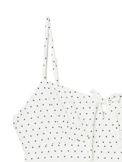 Cropp Sukienki, Kombinezony*Biała sukienka w groszki biały