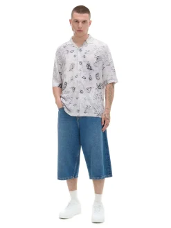 Cropp Koszule*Biała wiskozowa koszula z nadrukiem biały