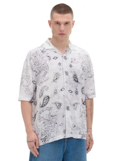 Cropp Koszule*Biała wiskozowa koszula z nadrukiem biały