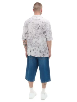 Cropp Koszule*Biała wiskozowa koszula z nadrukiem biały