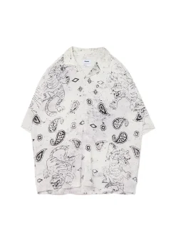 Cropp Koszule*Biała wiskozowa koszula z nadrukiem biały