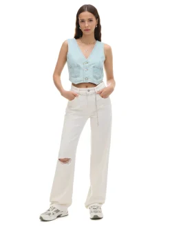 Cropp Jeansy*Białe jeansy straight biały