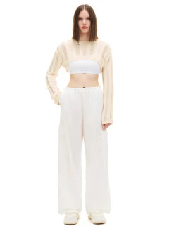 Cropp Spodnie*Białe spodnie cargo biały