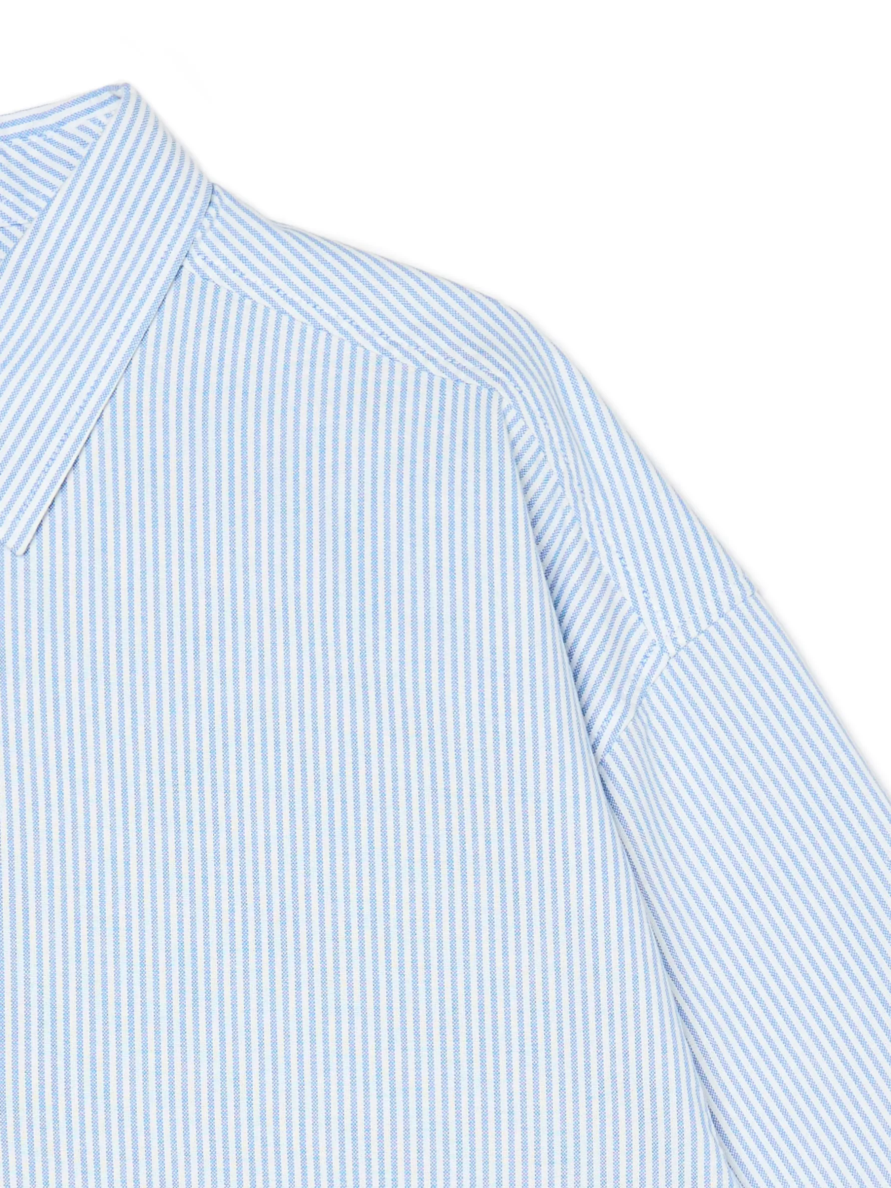 Cropp Koszule*Biało-błękitna koszula z krótkim rękawem niebieski