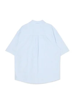 Cropp Koszule*Biało-błękitna koszula z krótkim rękawem niebieski