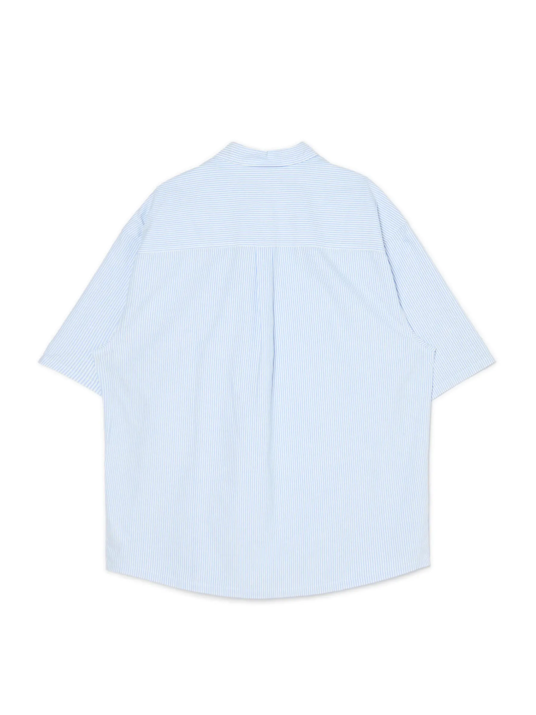 Cropp Koszule*Biało-błękitna koszula z krótkim rękawem niebieski