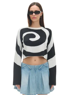 Cropp Swetry*Biało-czarny sweter kremowy