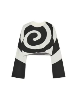 Cropp Swetry*Biało-czarny sweter kremowy