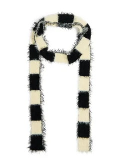 Cropp Szaliki*Biało-czarny szalik z meszkiem wielobarwny