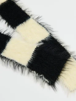 Cropp Szaliki*Biało-czarny szalik z meszkiem wielobarwny