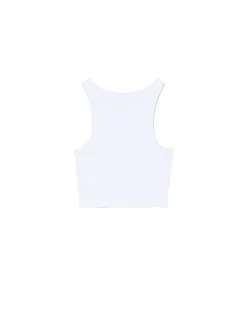 Cropp Koszulki, Topy*prążkowany top na ramiączkach biały