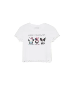 Cropp Koszulki, Topy*t-shirt z nadrukiem Hello Kitty biały