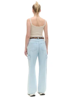 Cropp Jeansy*Błękitne jeansy baggy niebieski