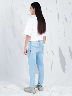 Cropp Jeansy*Błękitne jeansy slim niebieski