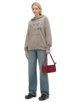 Cropp Unisex|Unisex*Bluza hoodie oversize z napisem UNISEX szary