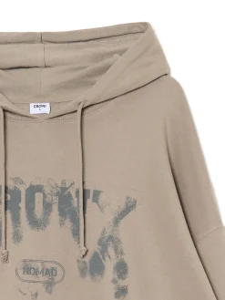 Cropp Unisex|Unisex*Bluza hoodie oversize z napisem UNISEX szary