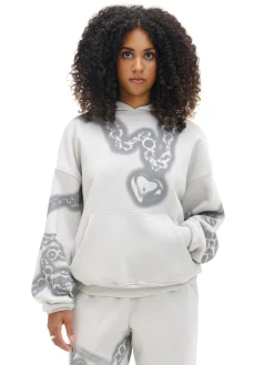 Cropp Unisex|Unisex*Bluza hoodie z motywem łańcucha UNISEX jasnyszary