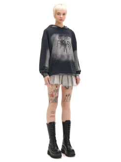 Cropp Bluzy*Bluza hoodie z motywem pająka brązowy