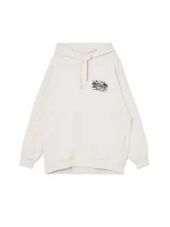 Cropp Bluzy*Bluza oversize z kapturem i nadrukiem jasnyszary