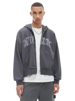 Cropp Bluzy*Bluza z kapturem i aplikacją szary