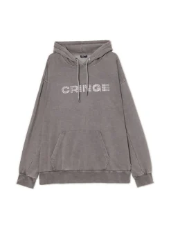 Cropp Bluzy*Bluza z kapturem i aplikacją jasnyszary