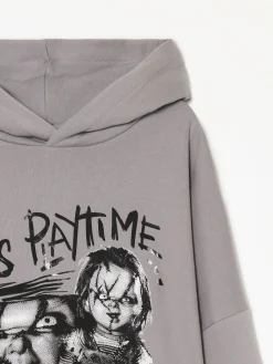 Cropp Bluzy*Bluza z kapturem i Laleczką Chucky jasnyszary