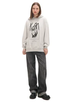 Cropp Bluzy*Bluza z kapturem i nadrukiem Korn jasnyszary