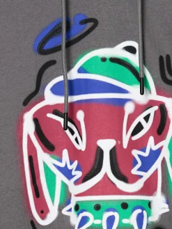 Cropp Bluzy*Bluza z kapturem i nadrukiem graffiti szary