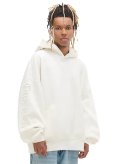 Cropp Bluzy*Bluza z kapturem z naszywkami kremowy