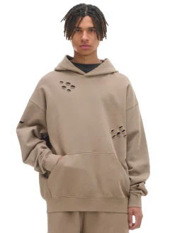 Cropp Bluzy*Bluza z kapturem z ozdobnymi wycięciami beżowy