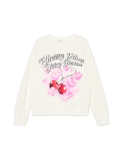 Cropp Bluzy*Bluza z nadrukiem cherry kremowy