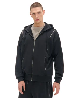 Cropp Bluzy|Sety*Bluza z zamkami przy rękawach UNISEX czarny