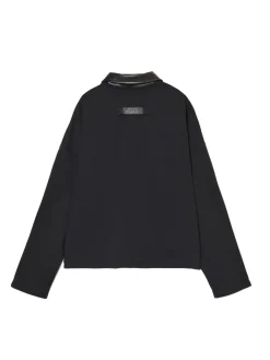 Cropp Bluzy*Bluza ze skórzanym kołnierzykiem czarny