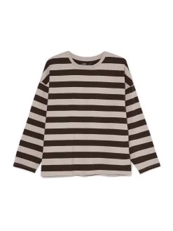 Cropp Koszulki, Topy|Koszule, Bluzki*Bluzka z długim rękawem w paski UNISEX szary