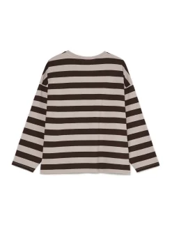 Cropp Koszulki, Topy|Koszule, Bluzki*Bluzka z długim rękawem w paski UNISEX szary