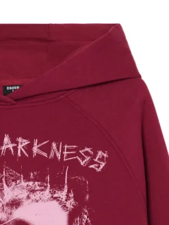 Cropp Bluzy|Sety*Bordowa bluza z kapturem i nadrukiem kasztanowy