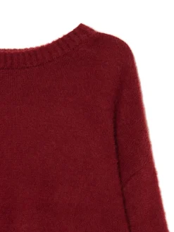 Cropp Swetry*Bordowy gładki sweter kasztanowy