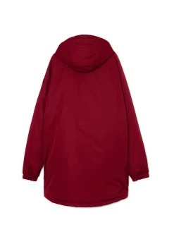 Cropp Kurtki Zimowe|Kurtki, Płaszcze*Bordowy płaszcz z kapturem kasztanowy