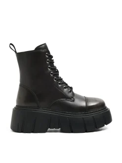 Cropp Botki, Trzewiki*Botki za kostkę z imitacji skóry czarny