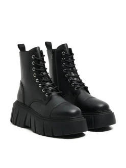 Cropp Botki, Trzewiki*Botki za kostkę z imitacji skóry czarny