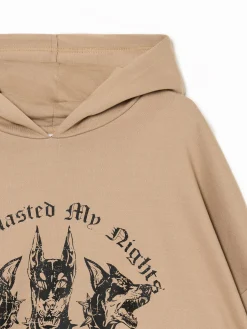 Cropp Unisex|Unisex*Brązowa bluza hoodie z dobermanami UNISEX brązowy