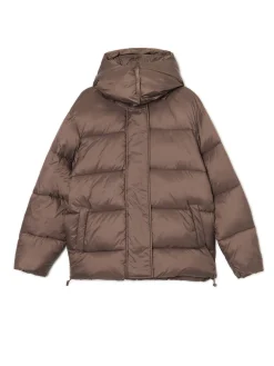 Cropp Kurtki, Płaszcze*Brązowa pikowana kurtka z kapturem brązowy