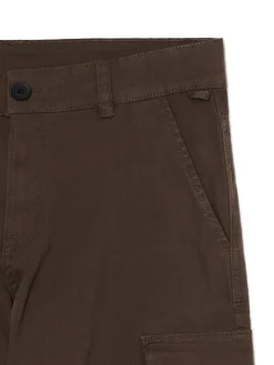 Cropp Spodnie*Brązowe spodnie z kieszeniami cargo brązowy