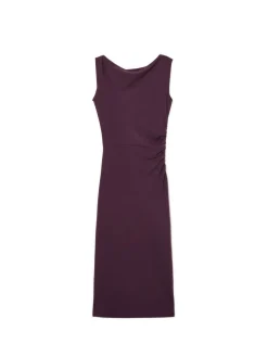 Cropp Sukienki, Kombinezony*Burgundowa sukienka maxi z marszczeniem fioletowy